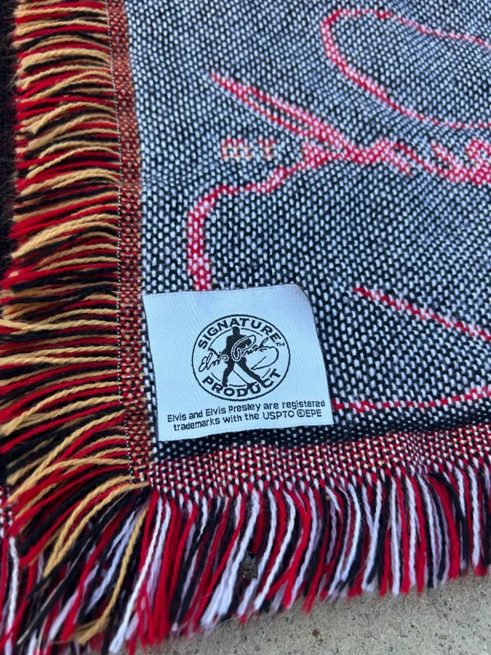 Vintage Elvis Presley Knit Blanket Throw